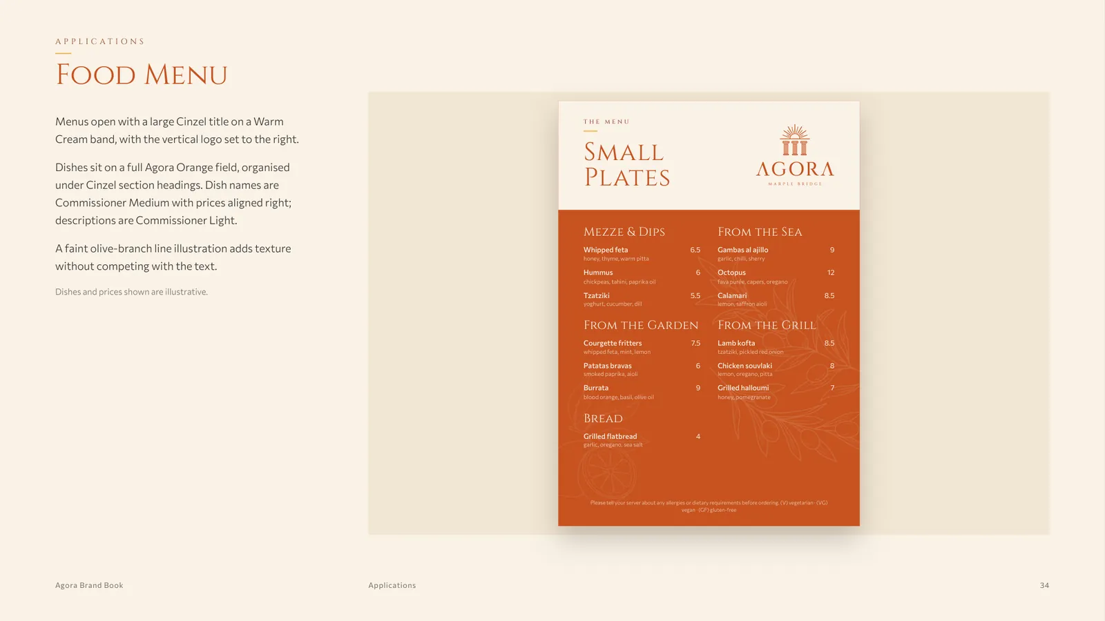 Food menu