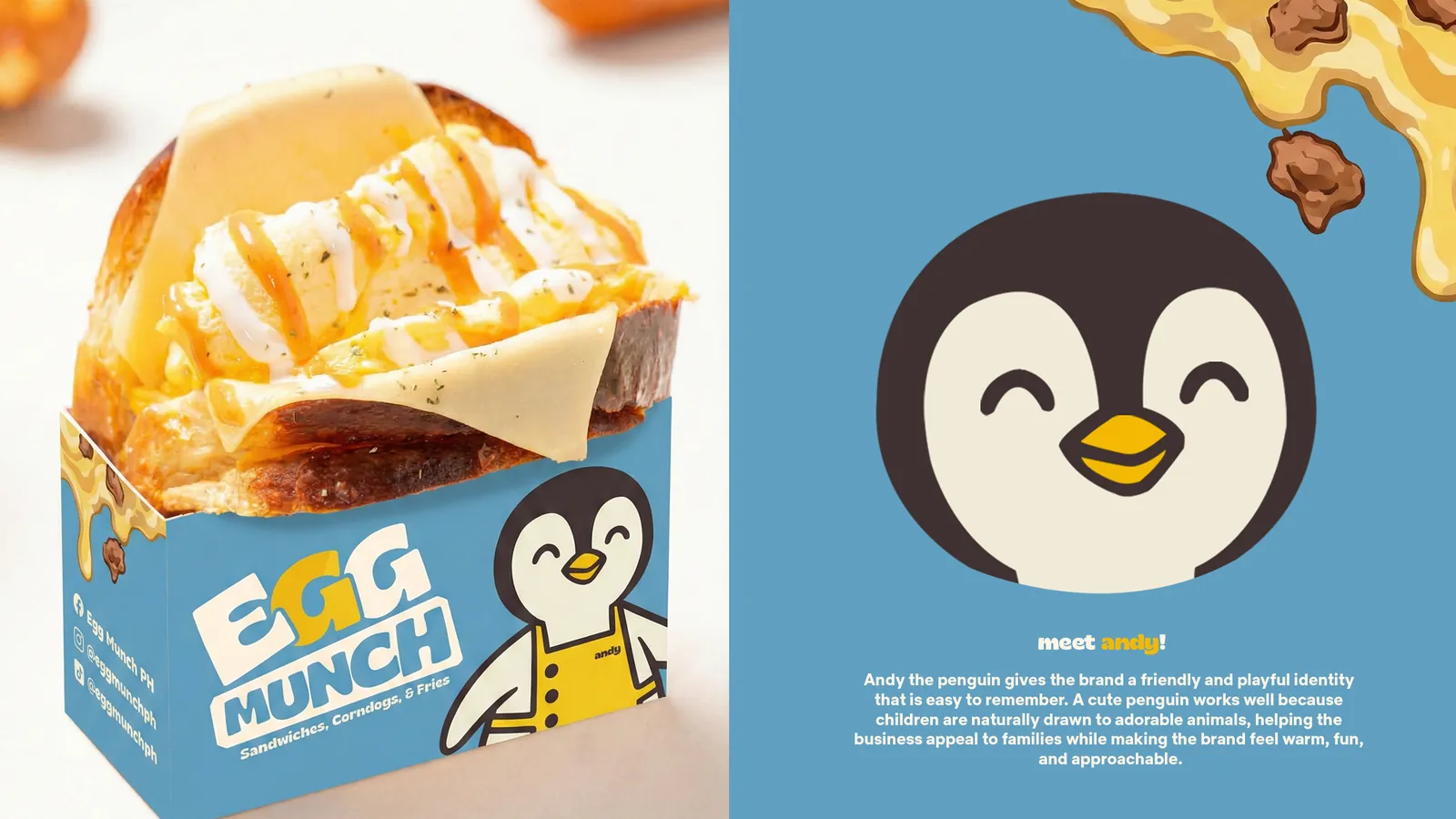 Packaging and Andy the penguin