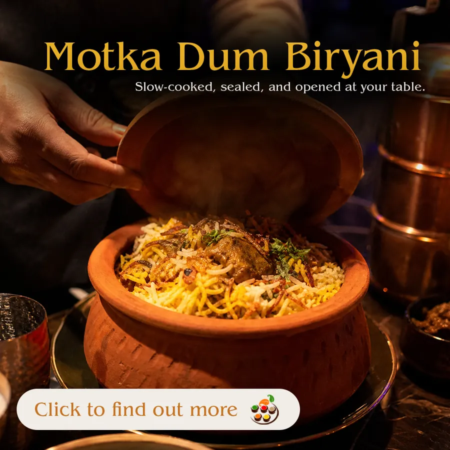 Menu-variety ad: Motka dum biryani